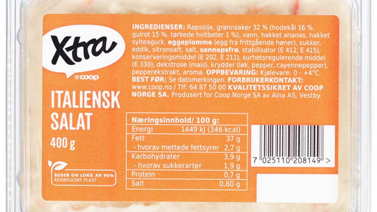 Coop tilbakekaller italiensk salat – kan inneholde metallbiter