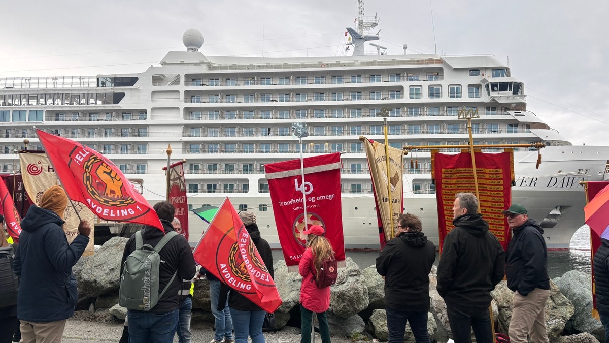«MAGA-cruiseskip» i Trondheim – møtt av demonstranter