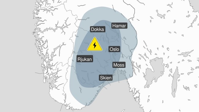 Gult farevarsel om mye lyn på Sør- og Østlandet.