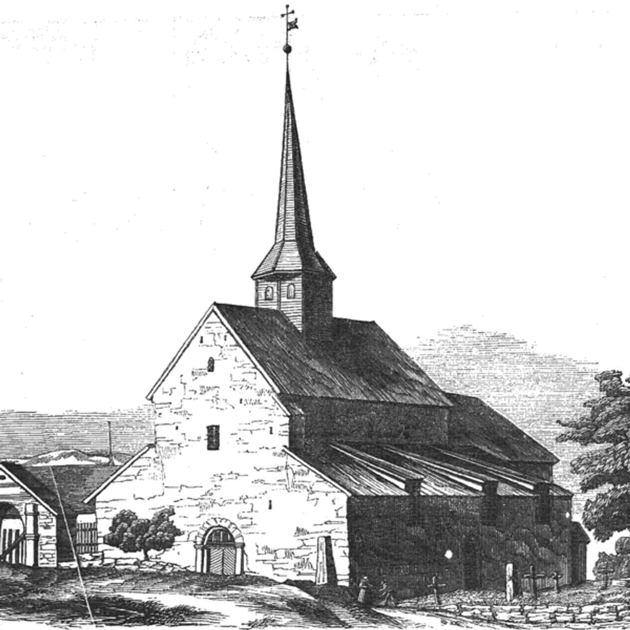 Gamle Aker kirke i 1852