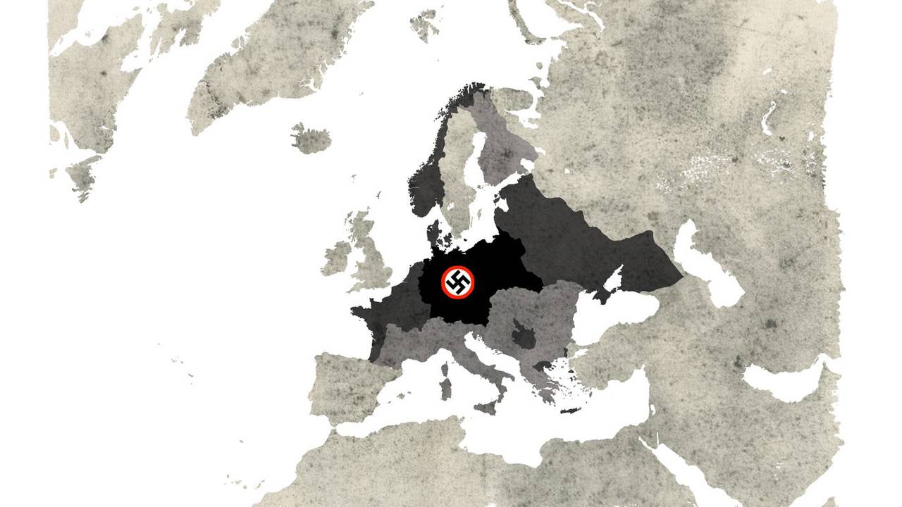 Kart over Europa og nazismen