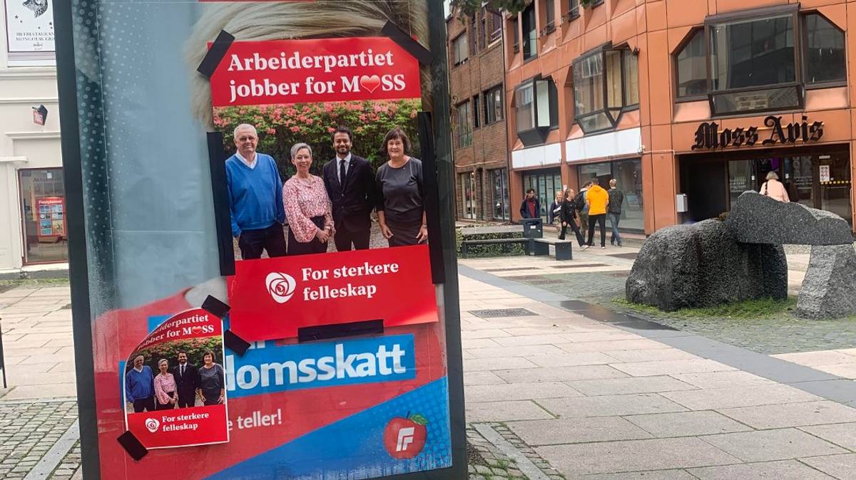 AUF-medlemmer klistret egne plakater over Frp-reklame – NRK Østfold ...