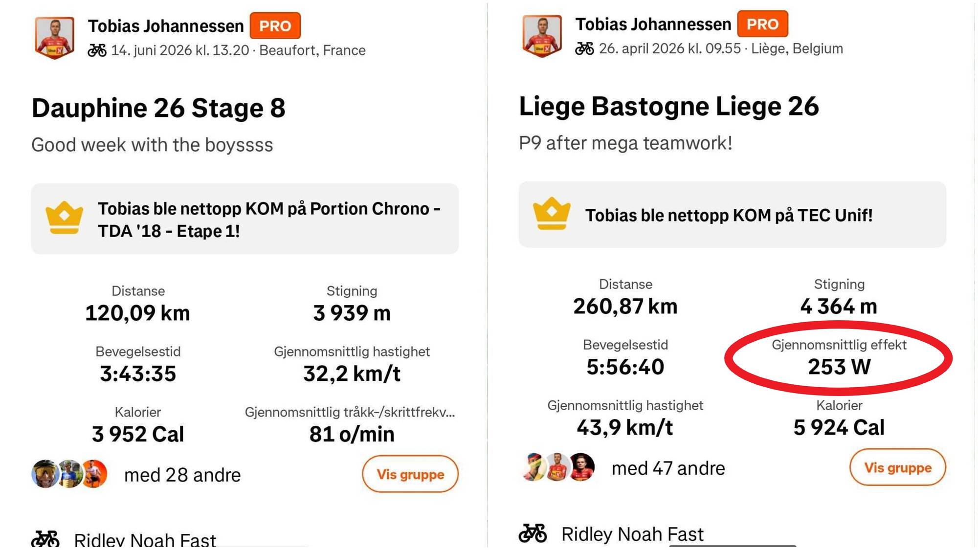 Tobias Halland Johannessen på Strava