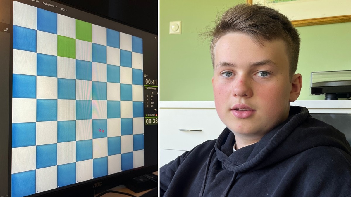 Håvards (15) usynlege sjakkbrikker vekker oppsikt: – Ei fantastisk evne