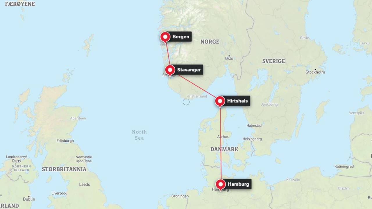 Kart over bilenes reiserute - Søppelsmuglerne