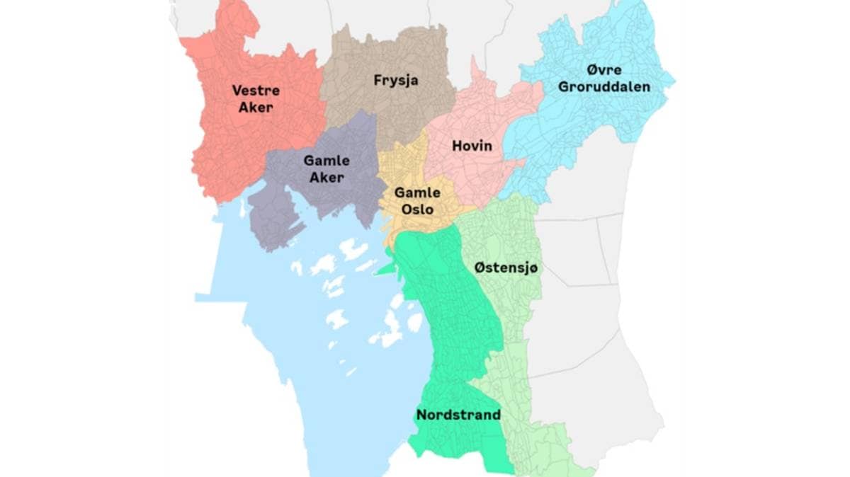 Frysja, Gamle Aker og Øvre Groruddalen – her er de nye bydelsnavnene
