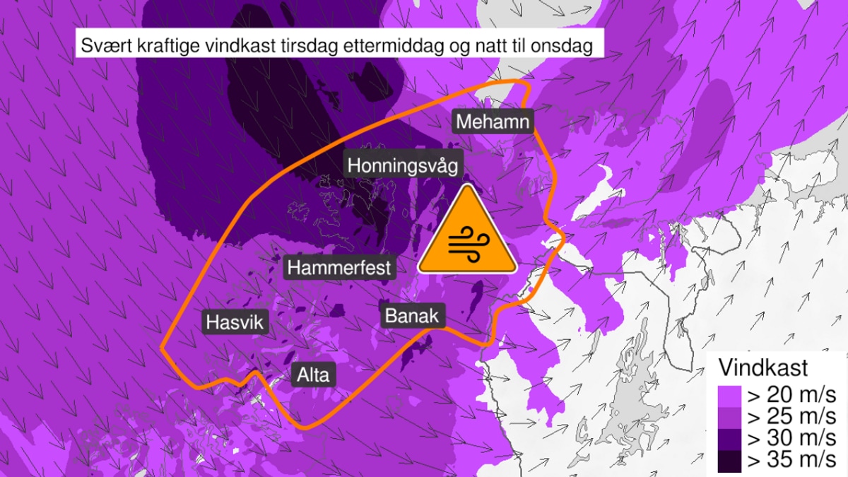 Sterk storm ventet i Finnmark: Ferger innstilt på forhånd