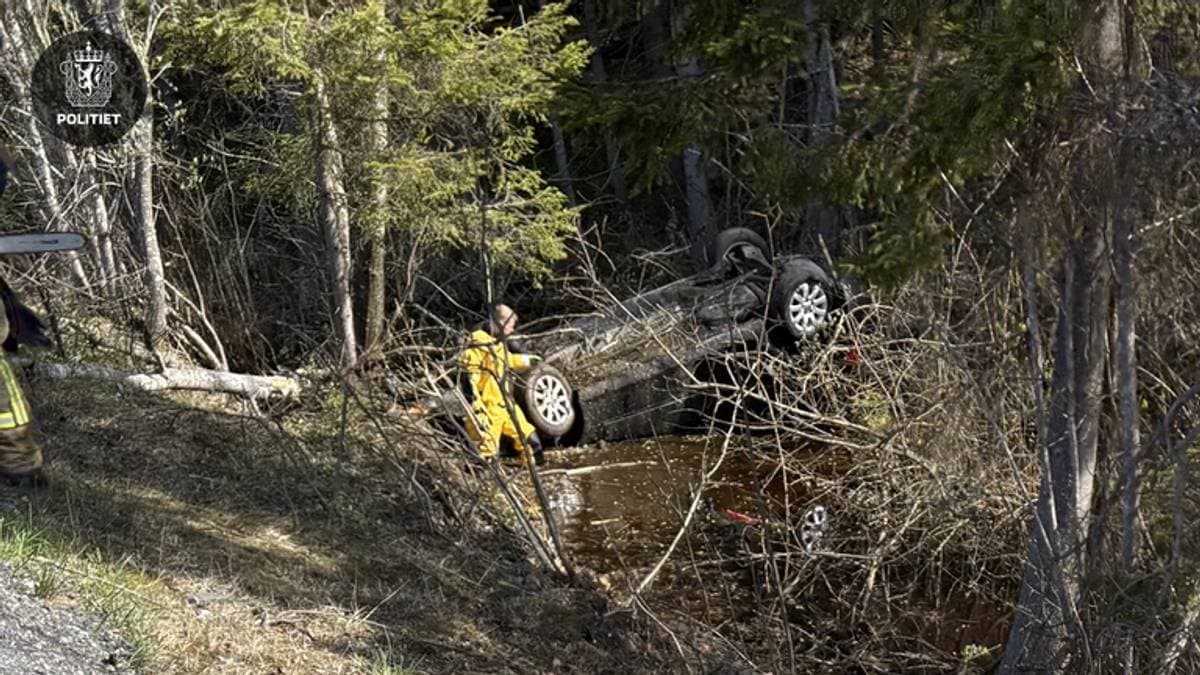 Trafikkulykke i Eidsvoll – utforkjørsel