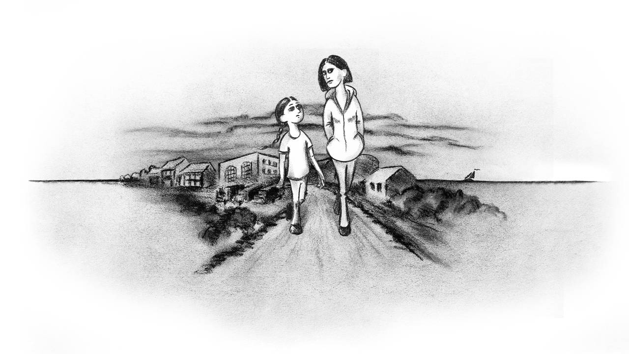 Miriam og søstra, illustrasjon