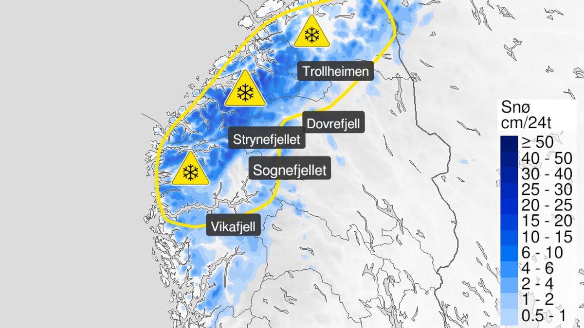 Sender ut farevarsel for snø flere steder i landet