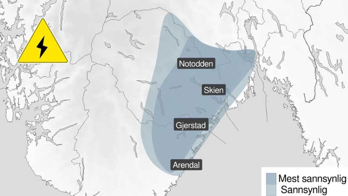 Lokalt tordenvær i Agder