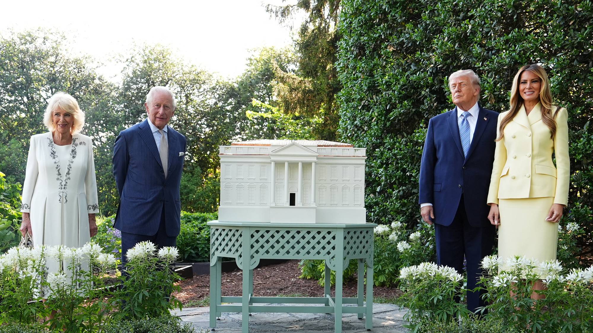 President Donald Trump og førstedame Melania Trump tok imot det britiske kongeparet ved Det hvite hus.