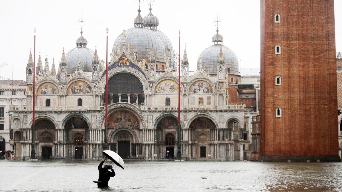 Oversvømmelser i Venezia etter uvær