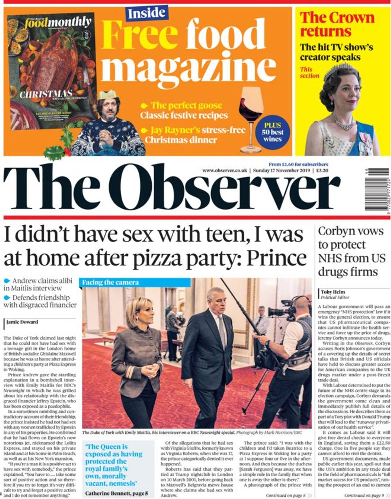 Forsiden av The Observer
