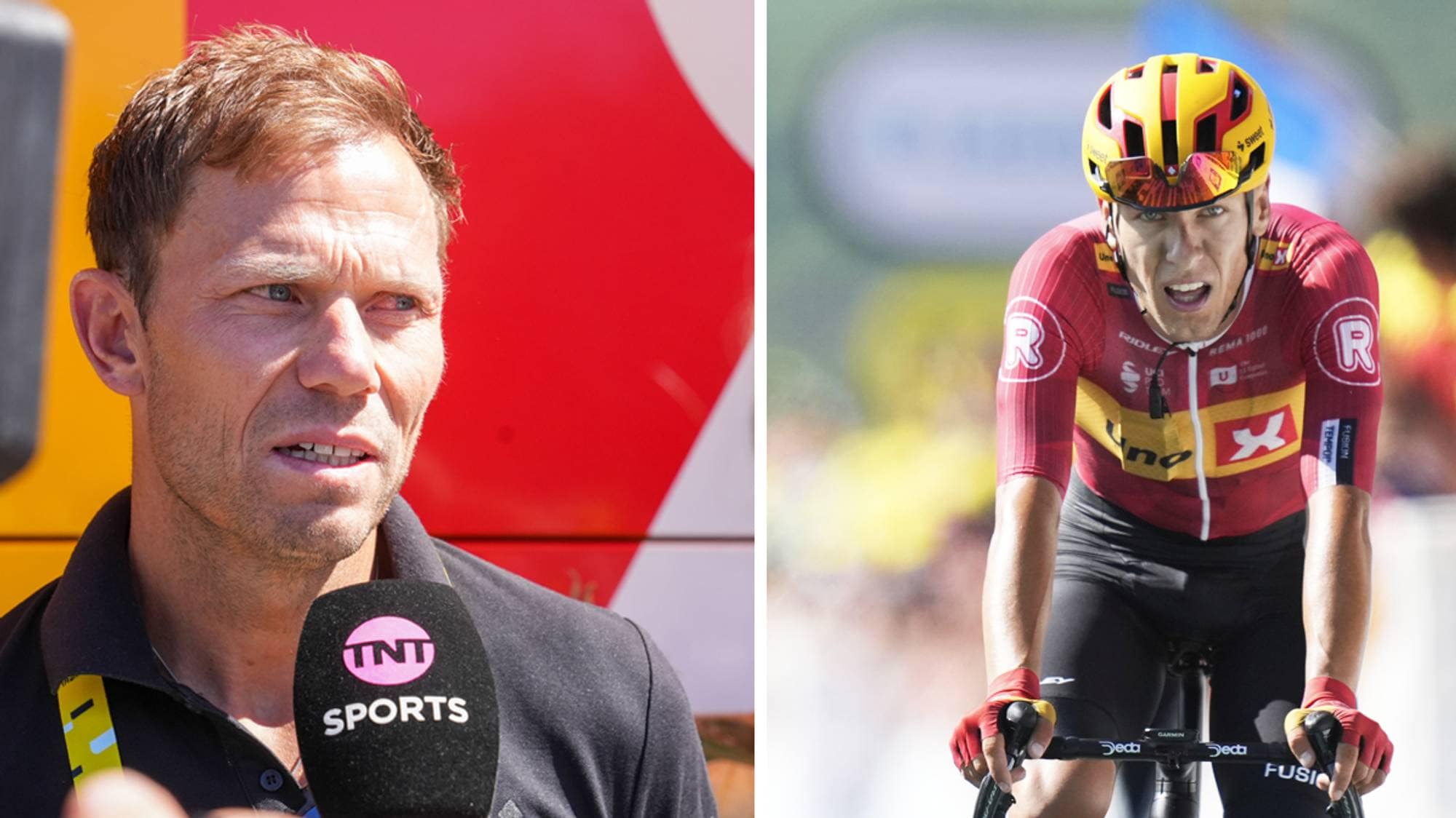 Montasjebilde med Thor Hushovd og Tobias Halland Johannessen