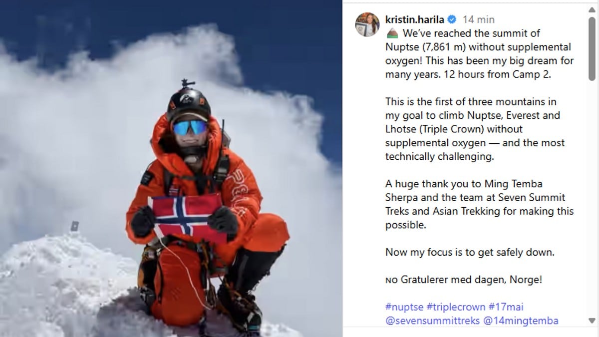 Harila besteg skyhøyt fjell i Himalaya