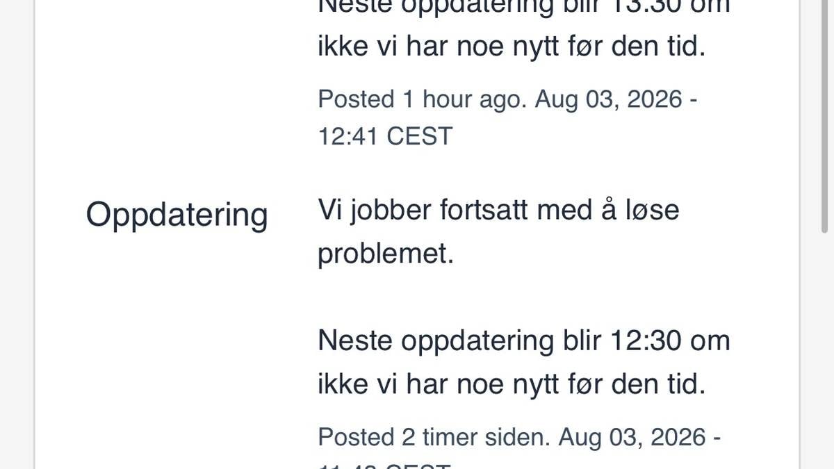 Offentlige digitale løsninger nede: – Vi jobber fortsatt med å løse problemet.