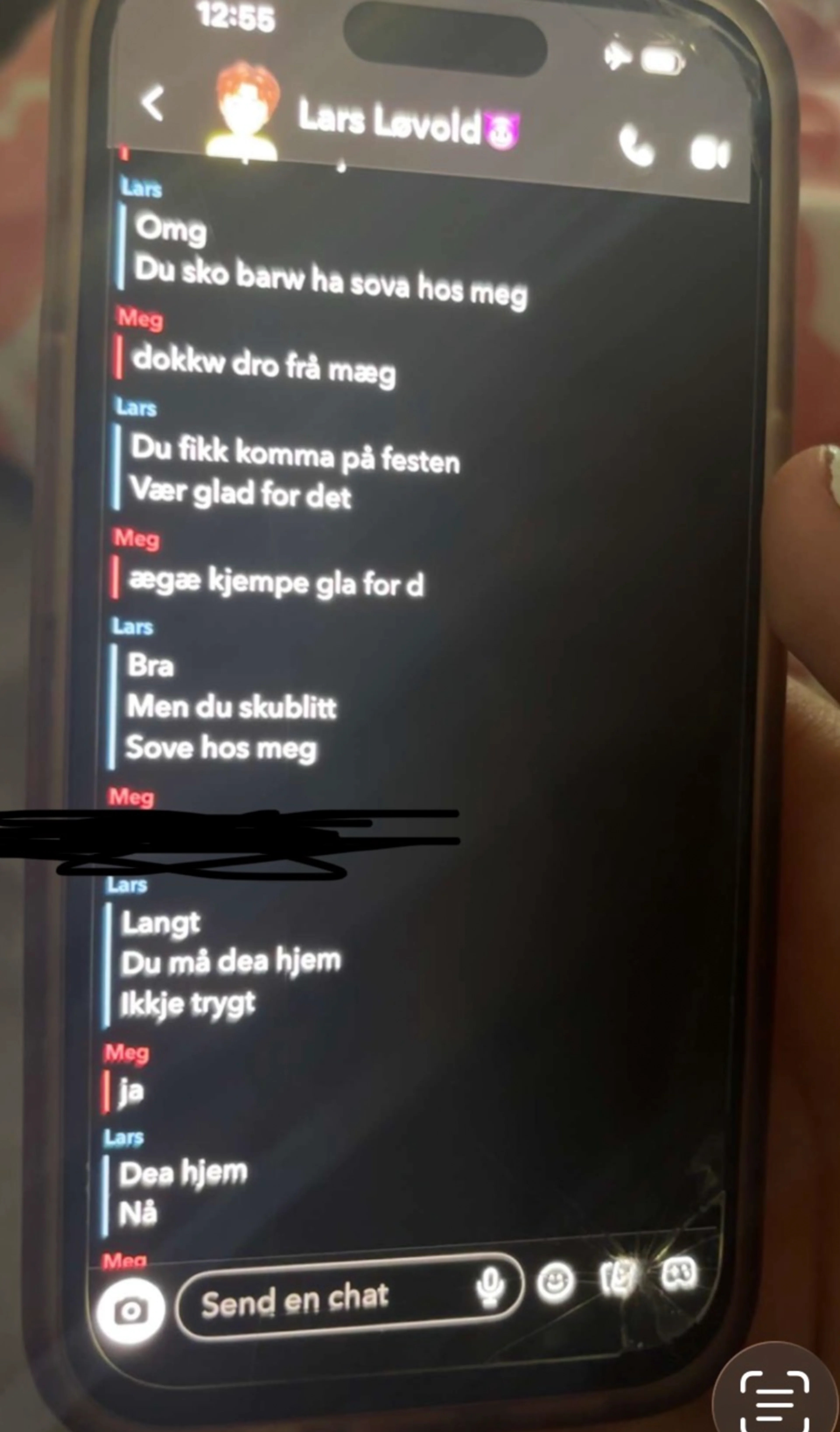 Skjermbilde av samtale