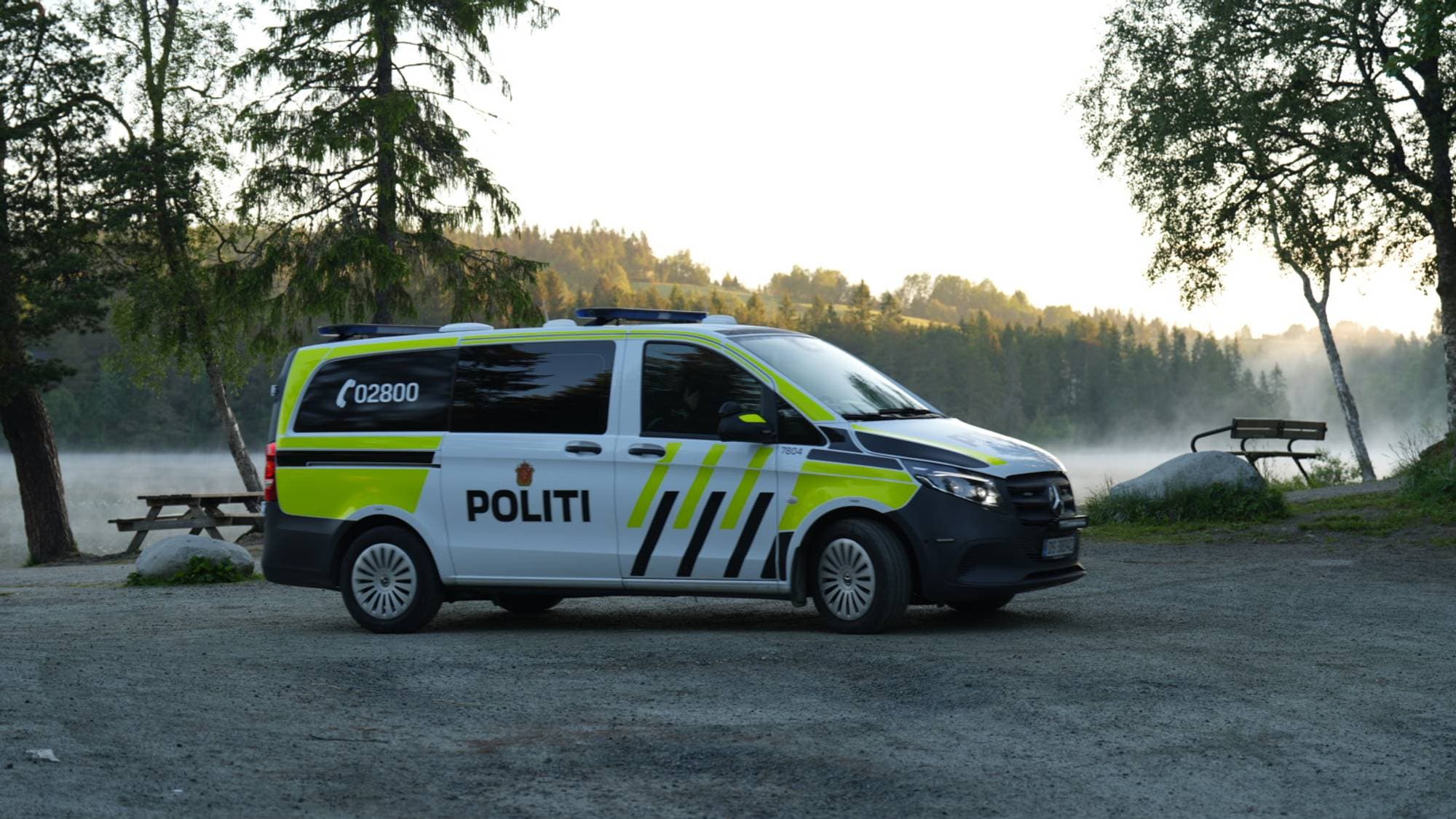 Politibil ved Kyvannet i Trondheim
