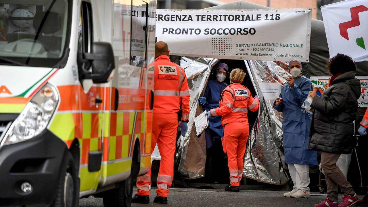 Tents outside the emergency room in Northern Italy