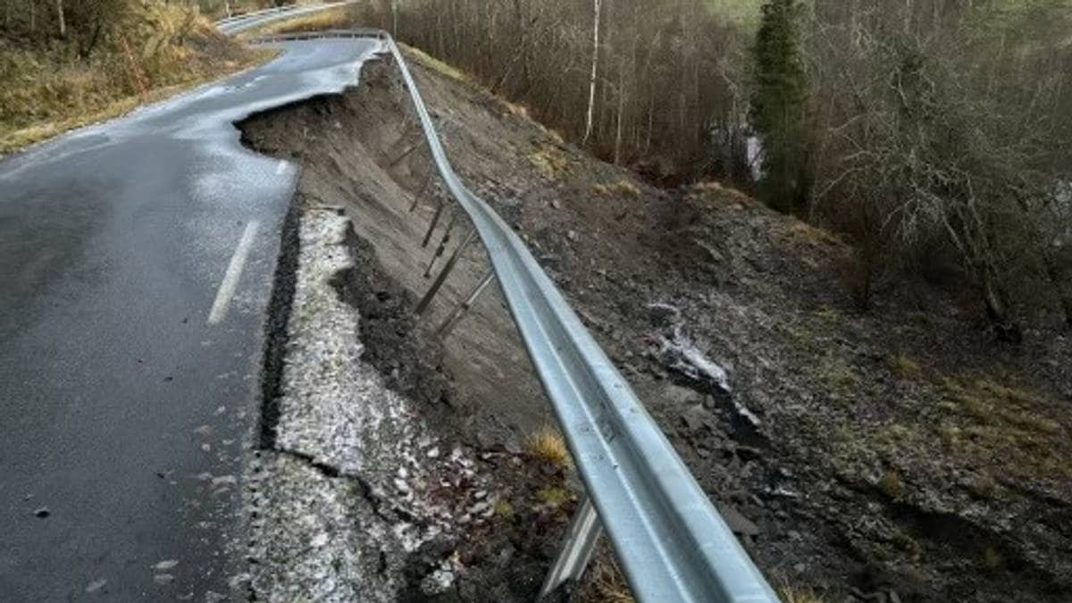 Oppdaget 30 meter langt ras på vei til jobb: – Så plutselig bare et hull foran meg