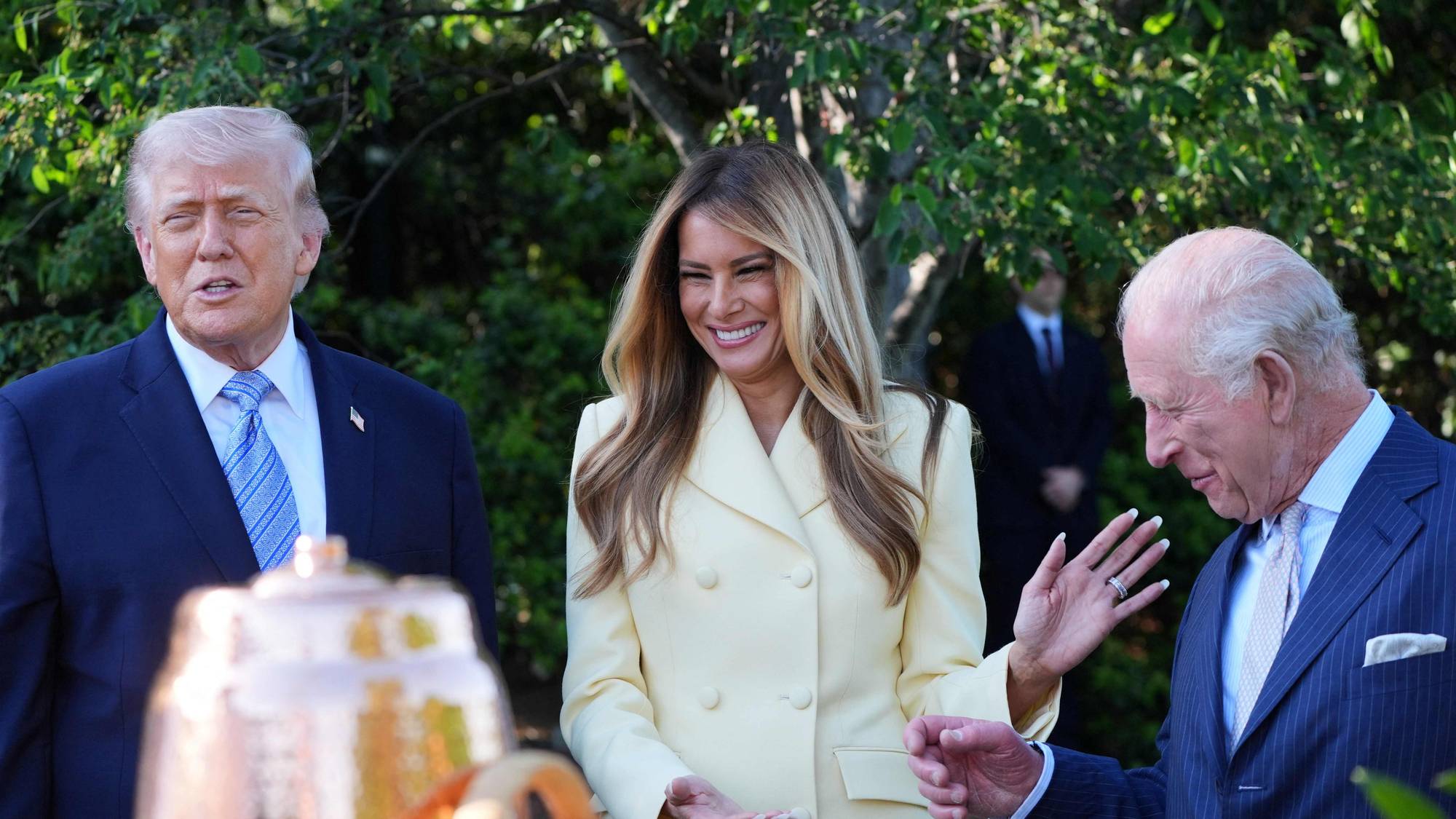President Donald Trump og førstedame Melania Trump tok imot det britiske kongeparet ved Det hvite hus.