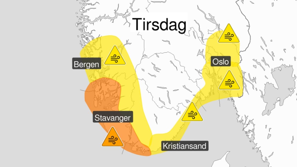 Meteorologisk institutt sender ut oransje farevarsel
