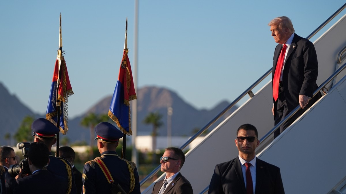 Trump har landet i Egypt