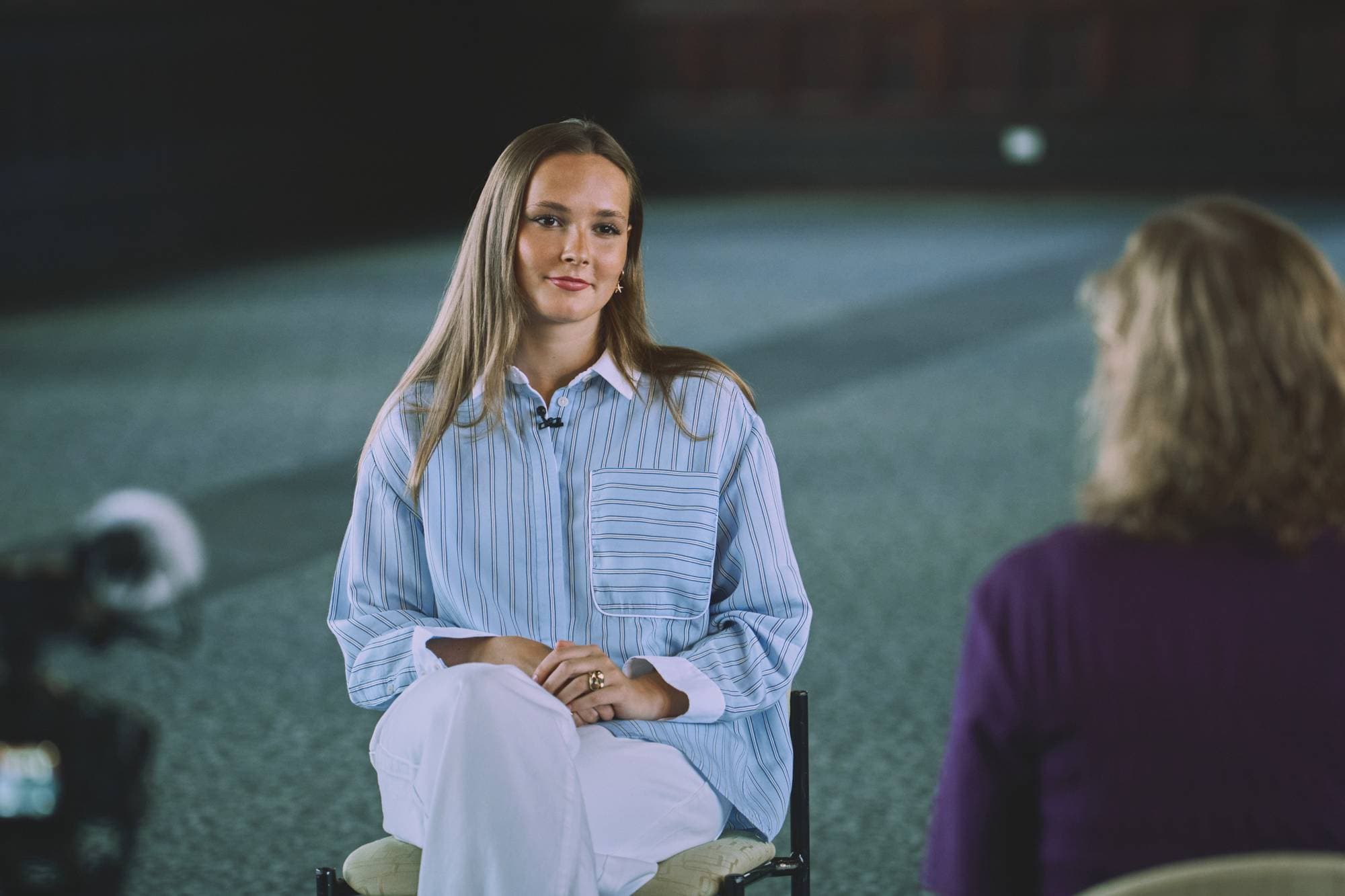 Prinsesse Ingrid Alexandra blir intervjuet av NRK på Universitetet i Sydney