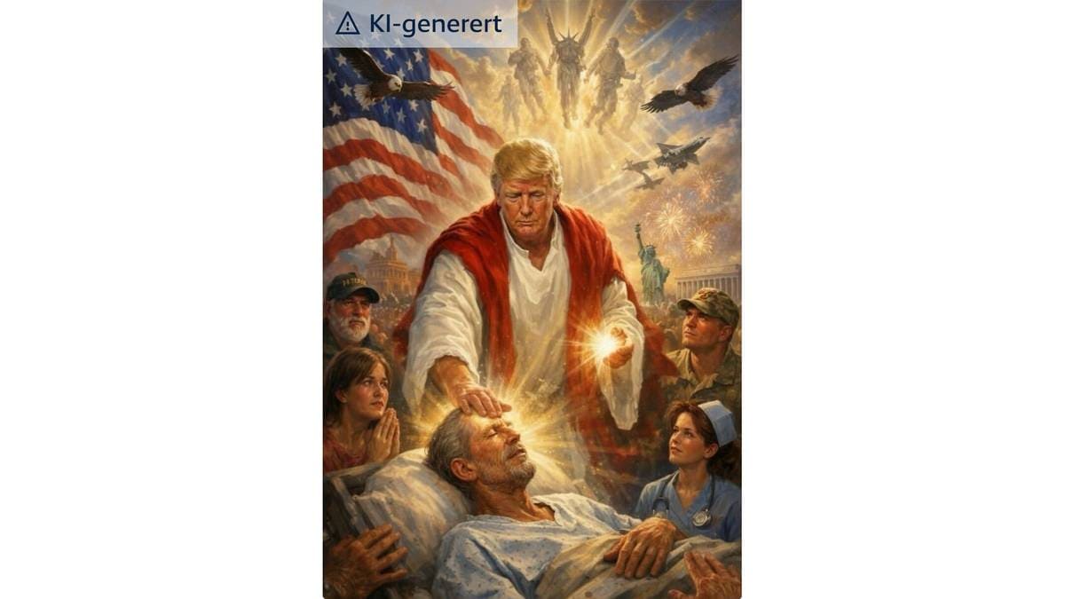 Fjernet bilde av Donald Trump som Jesus etter kritikk fra flere støttespillere