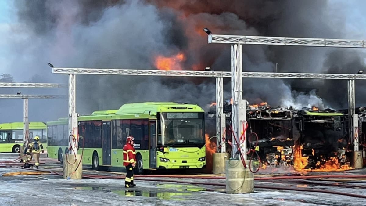 Multiple Buses on Fire at Bus Stand in Industrial Area – Impact on Public Transport