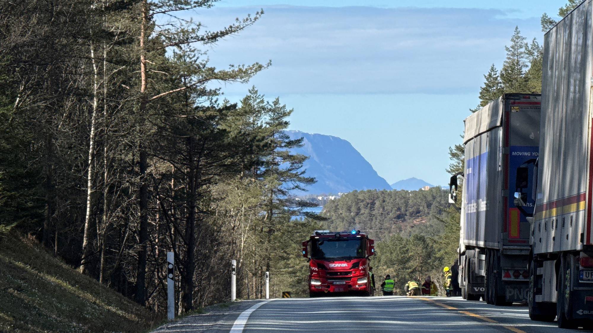 Trafikkulykke på E39 i Brusdalen i Ålesund