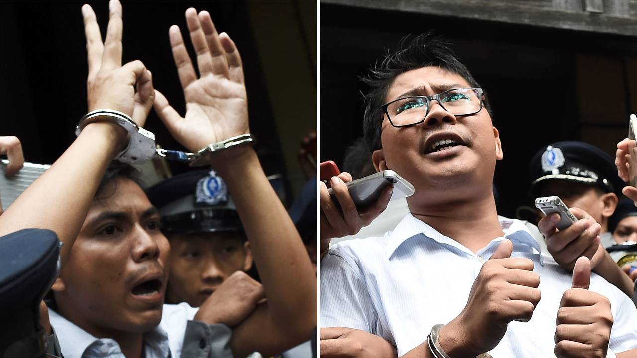 Journalister fra Reuters Kyaw Soe Oo og Wa Lone