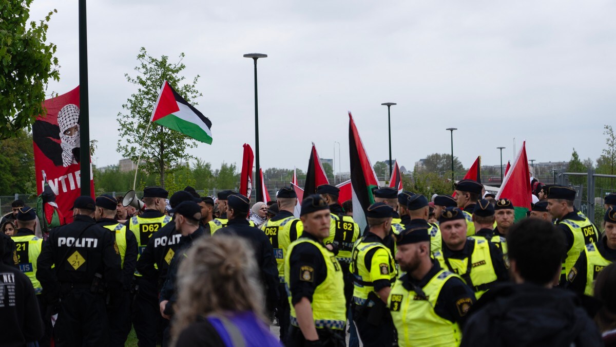 Palestina-aktivister nærmet seg Eurovision-arenaen – ble omringet av politi