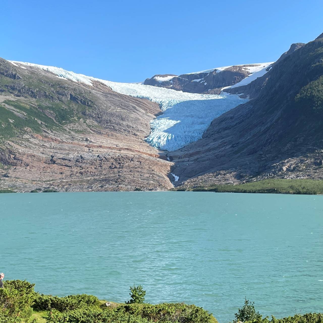 Svartisen med bretunga Engenbreen i Meløy kommune, juli 2021.
