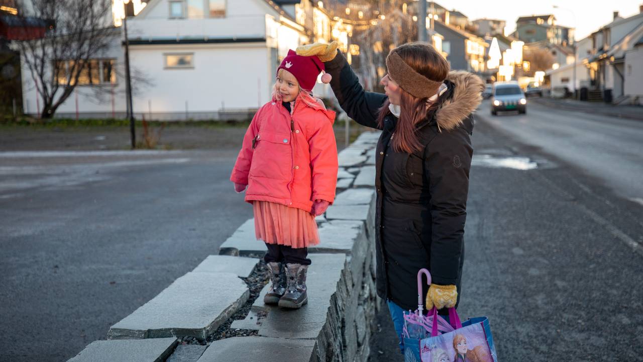 På vei til barnehagen