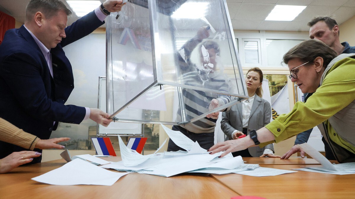 Foreløpig opptelling: Putin skal ha fått 87,97 prosent av stemmene