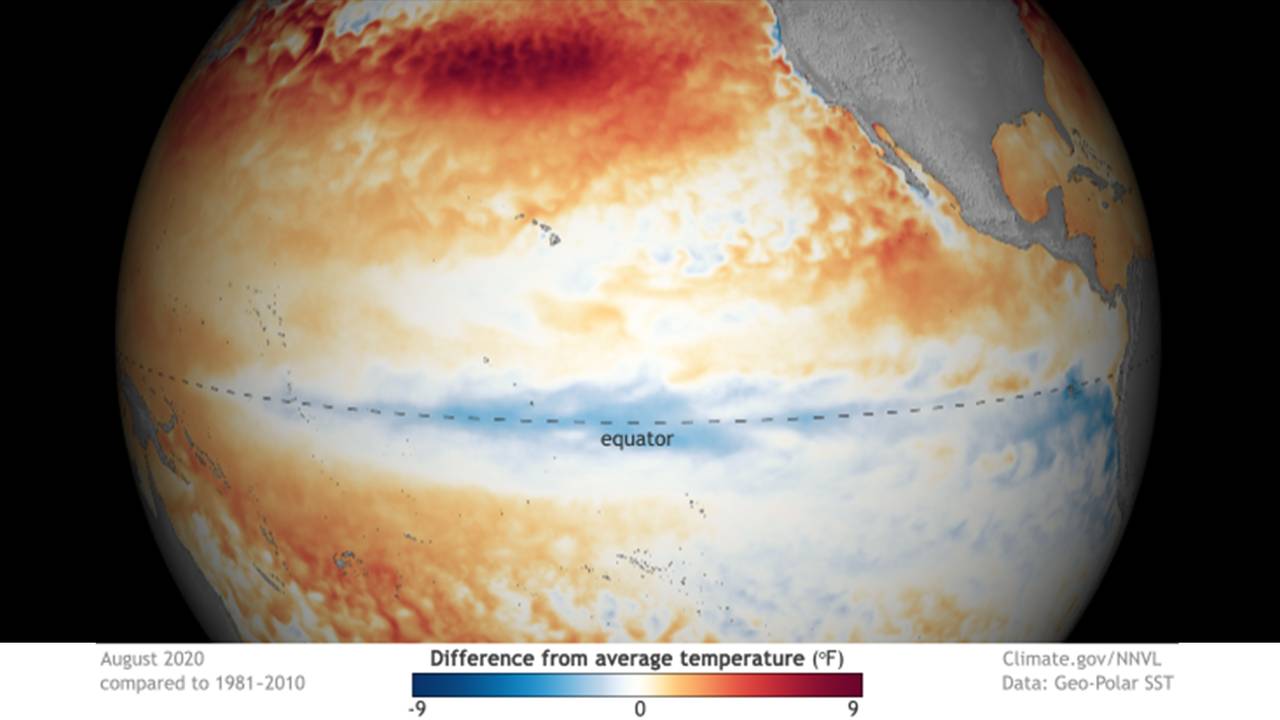 Cooler sea level is one of the signs that La Niña is here.