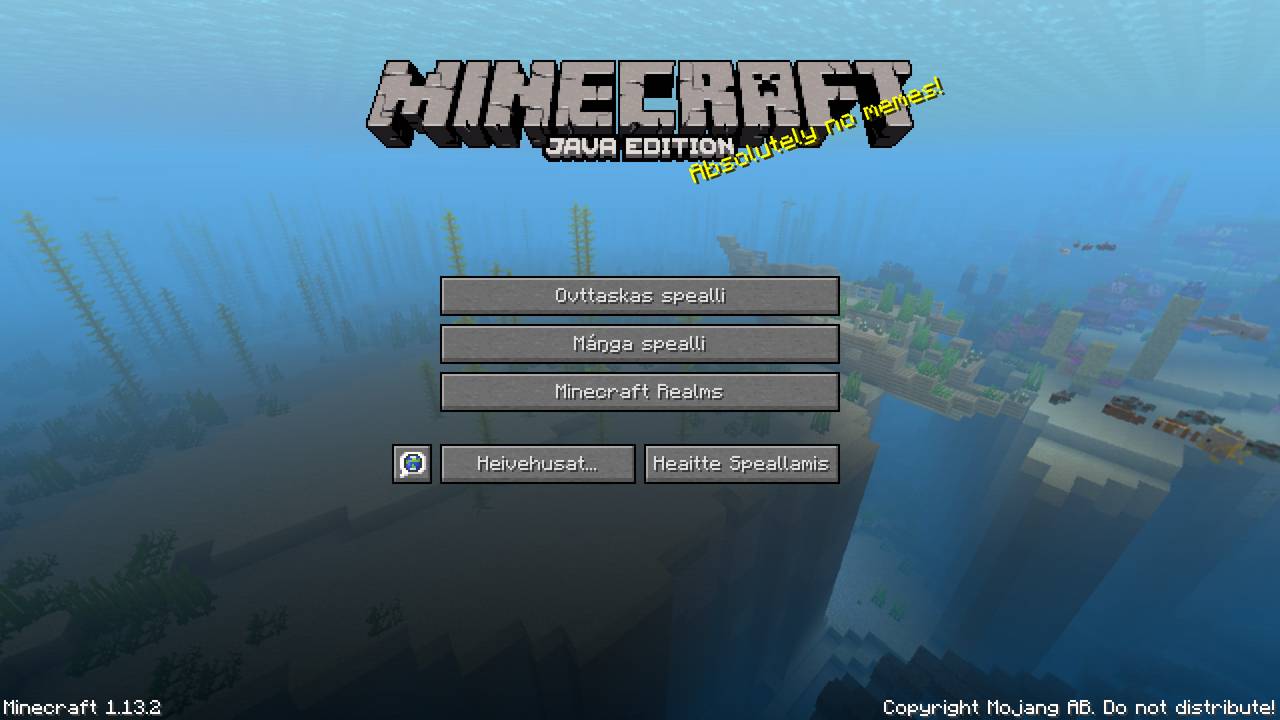 Samisk oppstartsmeny i Minecraft