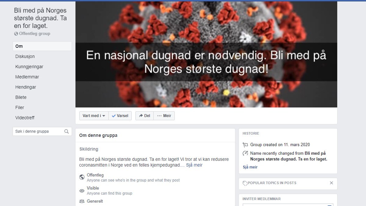 Maner til solidaritet på Facebook: – Får 1000 nye medlemmer i timen