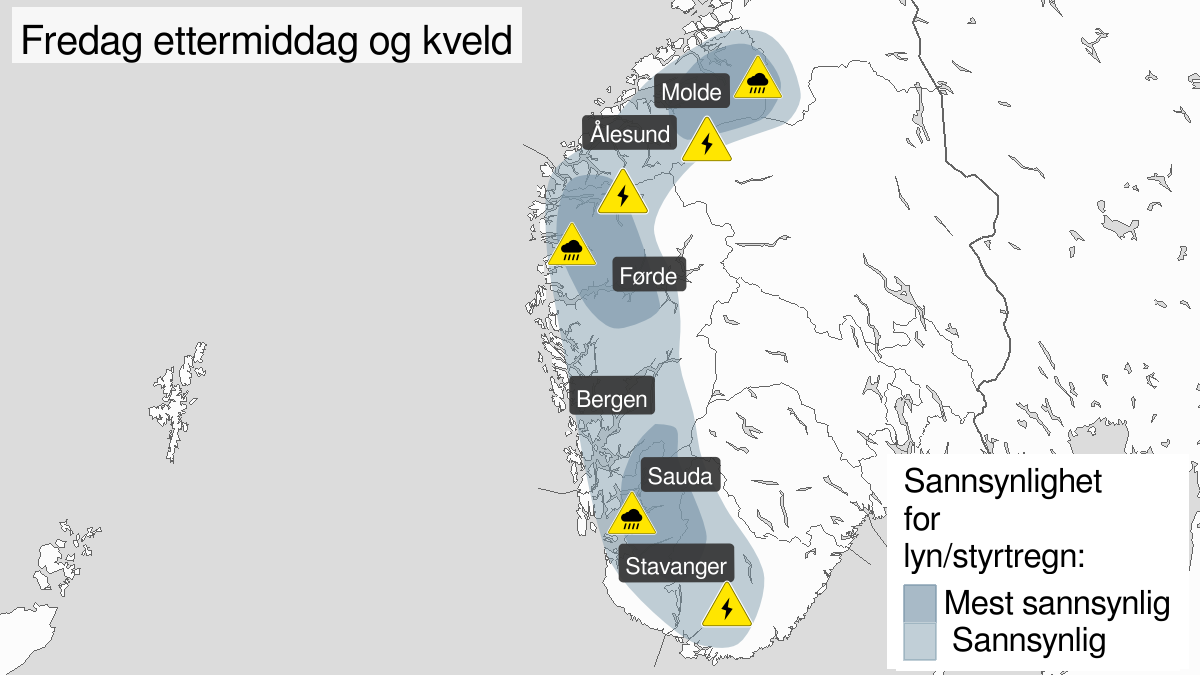 Farevarsel for styrtregn