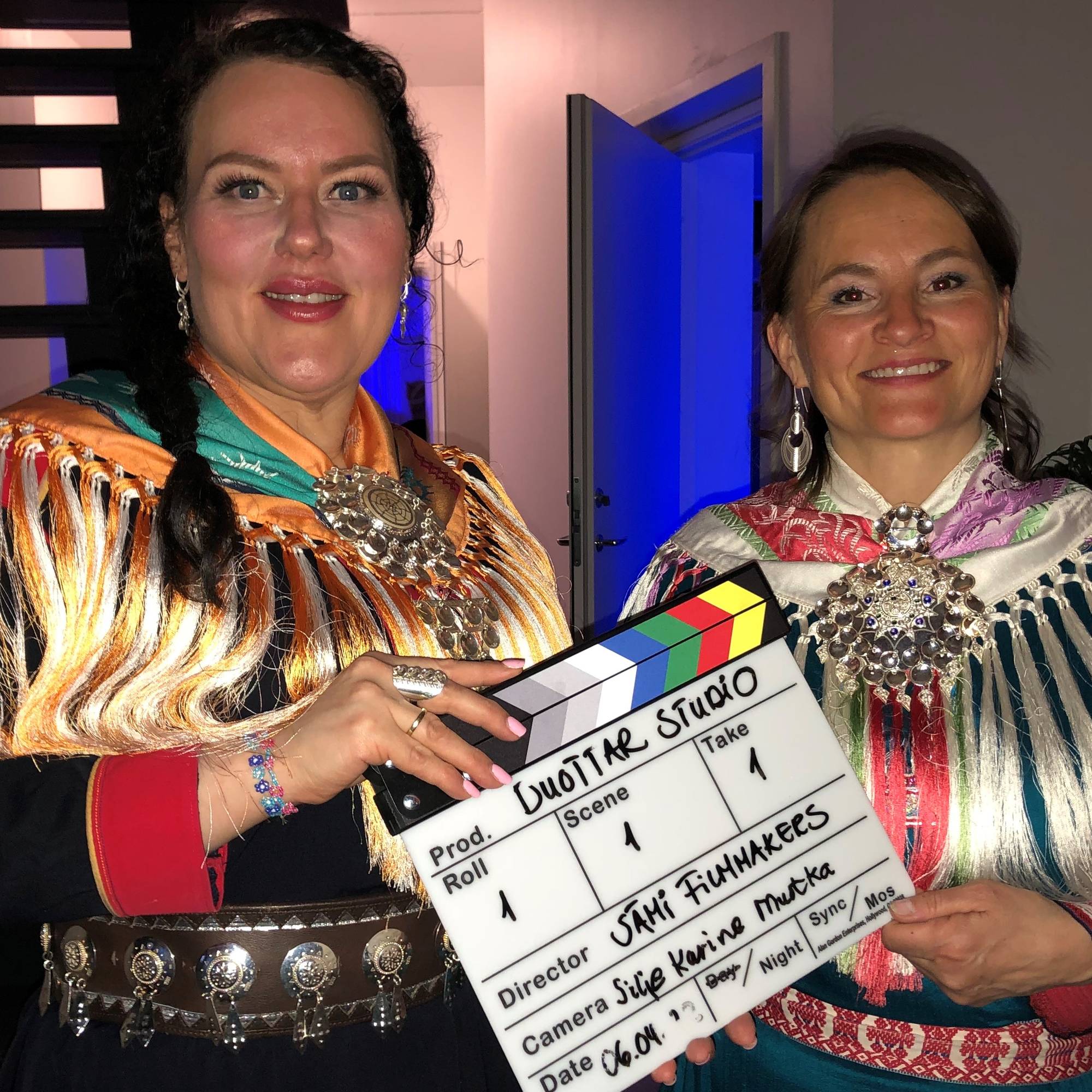 Sametingspresident Silje Karine Muotka og ISFI direktør Anne Lajla Utsi under åpningen av Duottar studio.