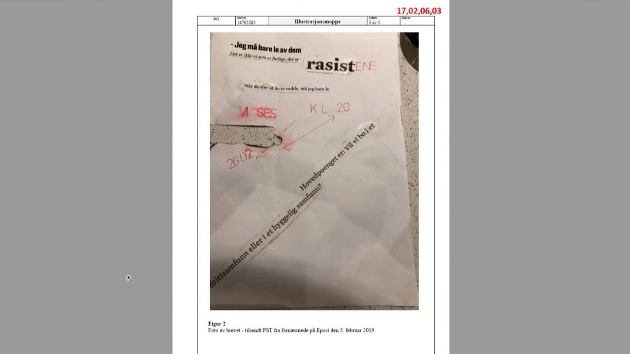Dette brevet ble sendt til ekteparet Tybring-Gjedde.