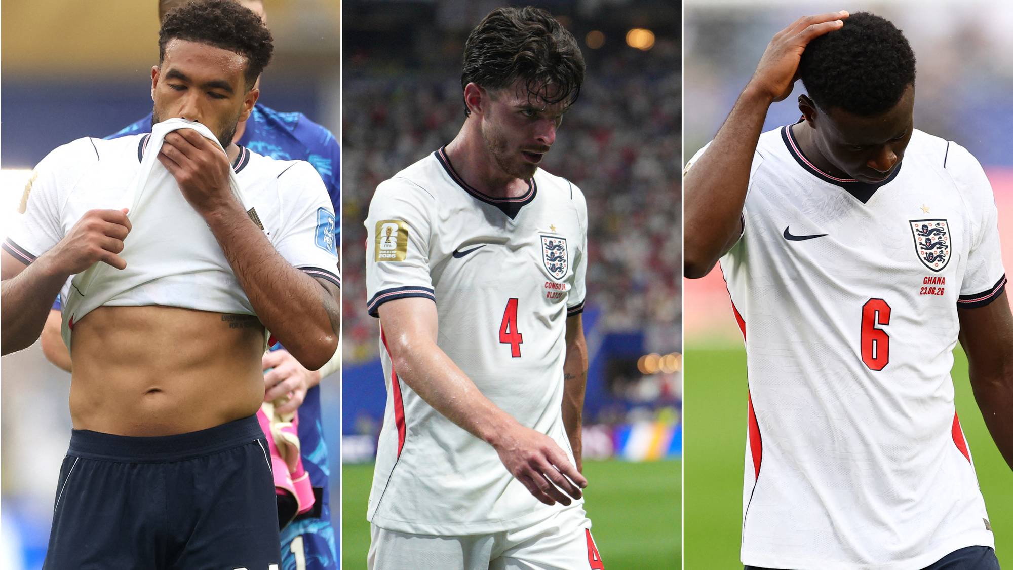 Reece James, Declan Rice og Marc Guehi har slitt med skader og sykdom