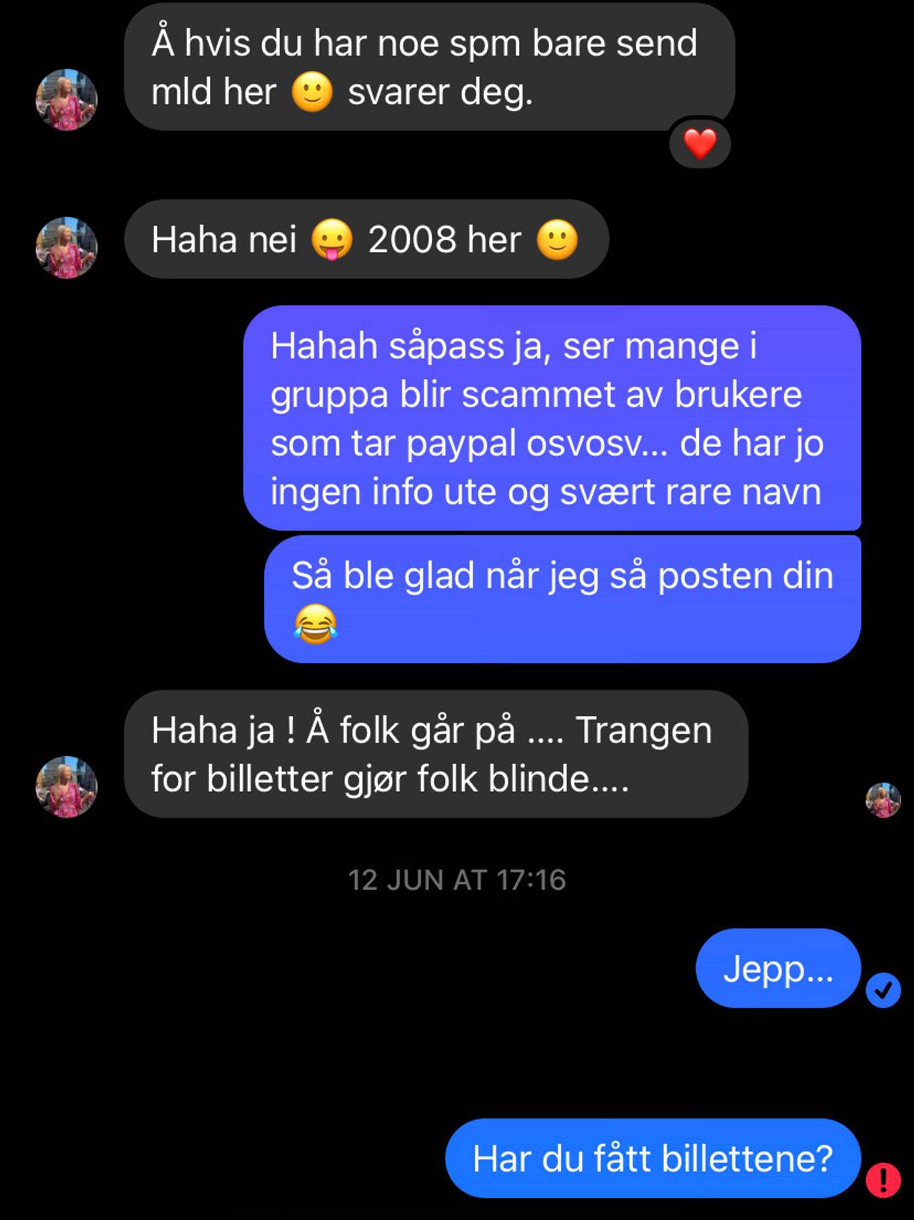siste bilde falsk profil