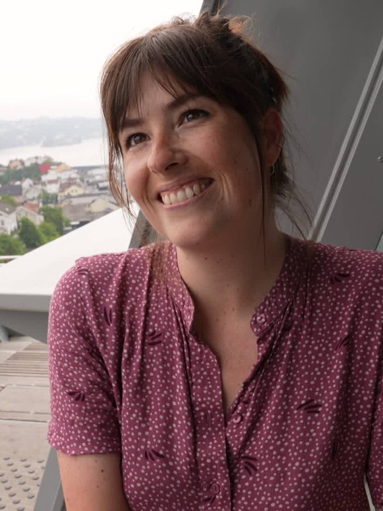 Anne-Kathrine Gjesseng på besøk på fløyheia