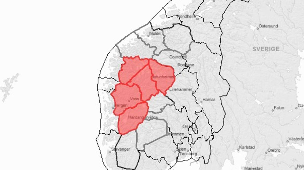 NVE advarer: Venter stor snøskredfare over store deler av Sør-Norge