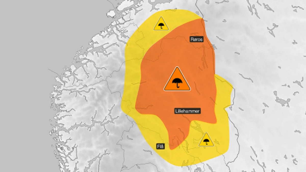 Endrer til oransje farenivå