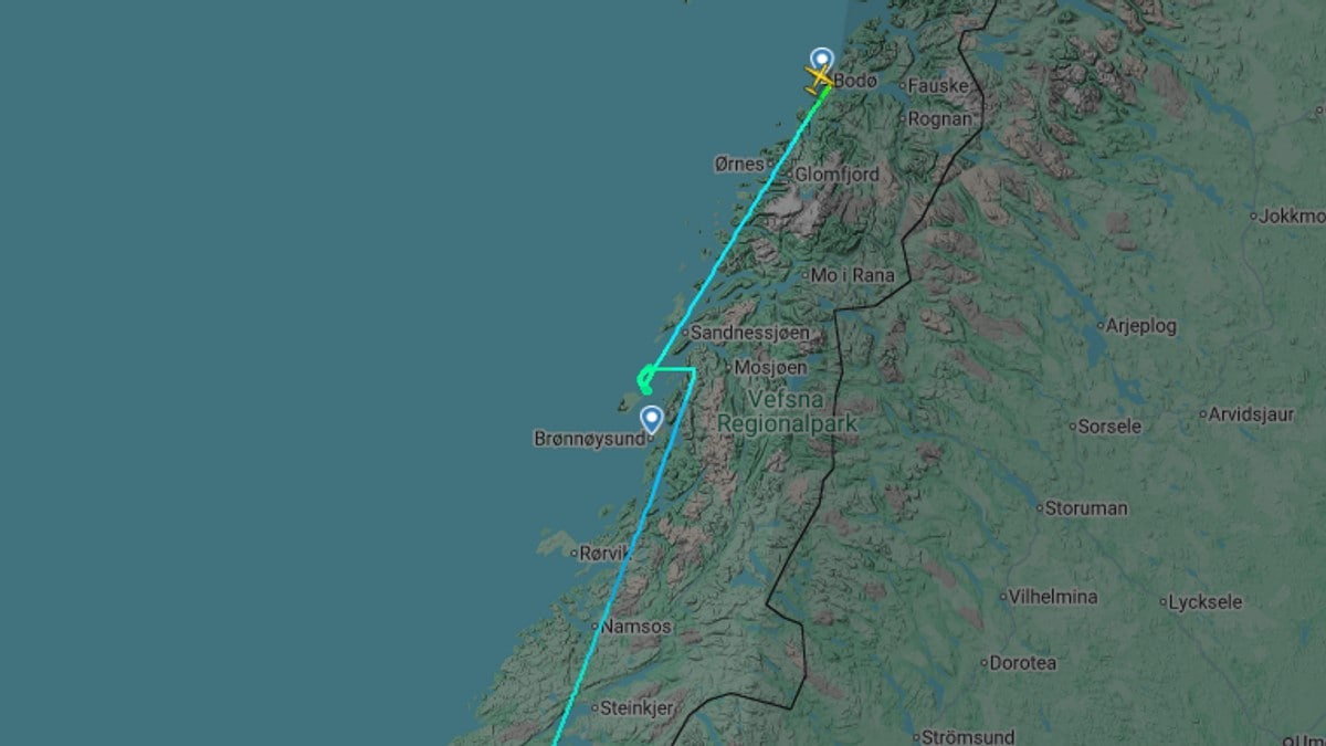 Fly omdirigert ved Brønnøysund etter droneobservasjon