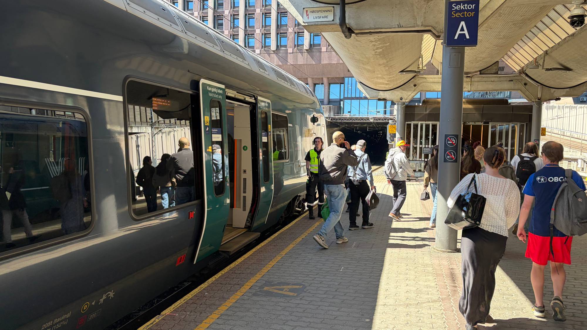 et tog som kjører inn på en stasjon (Bildebeskrivelsen er laget av en KI-tjeneste)
